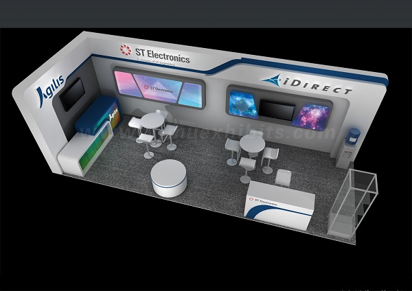 China Satellite booth display exhibits stand design